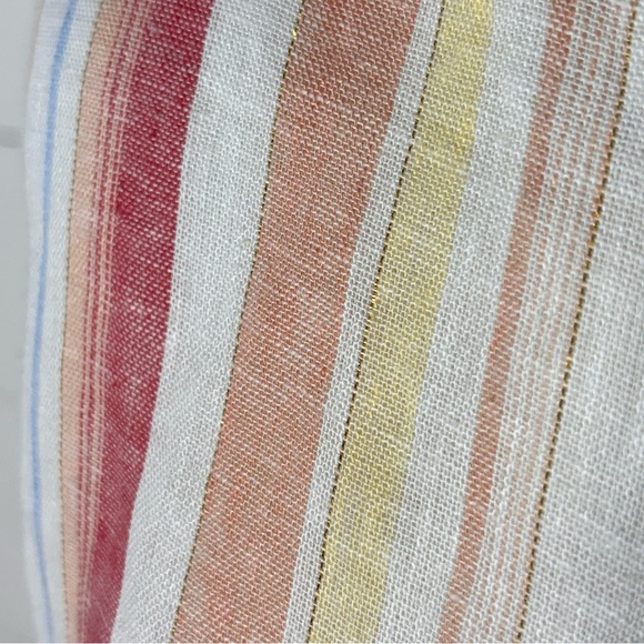 NWOT Lush Women’s Peach & Orange Striped Linen Blend Sleeveless Sun Dress Size S - Picture 5 of 8